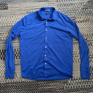 Men’s Good Man Brand Long Sleeve Button Down Shirt in Royal Blue, Size Large